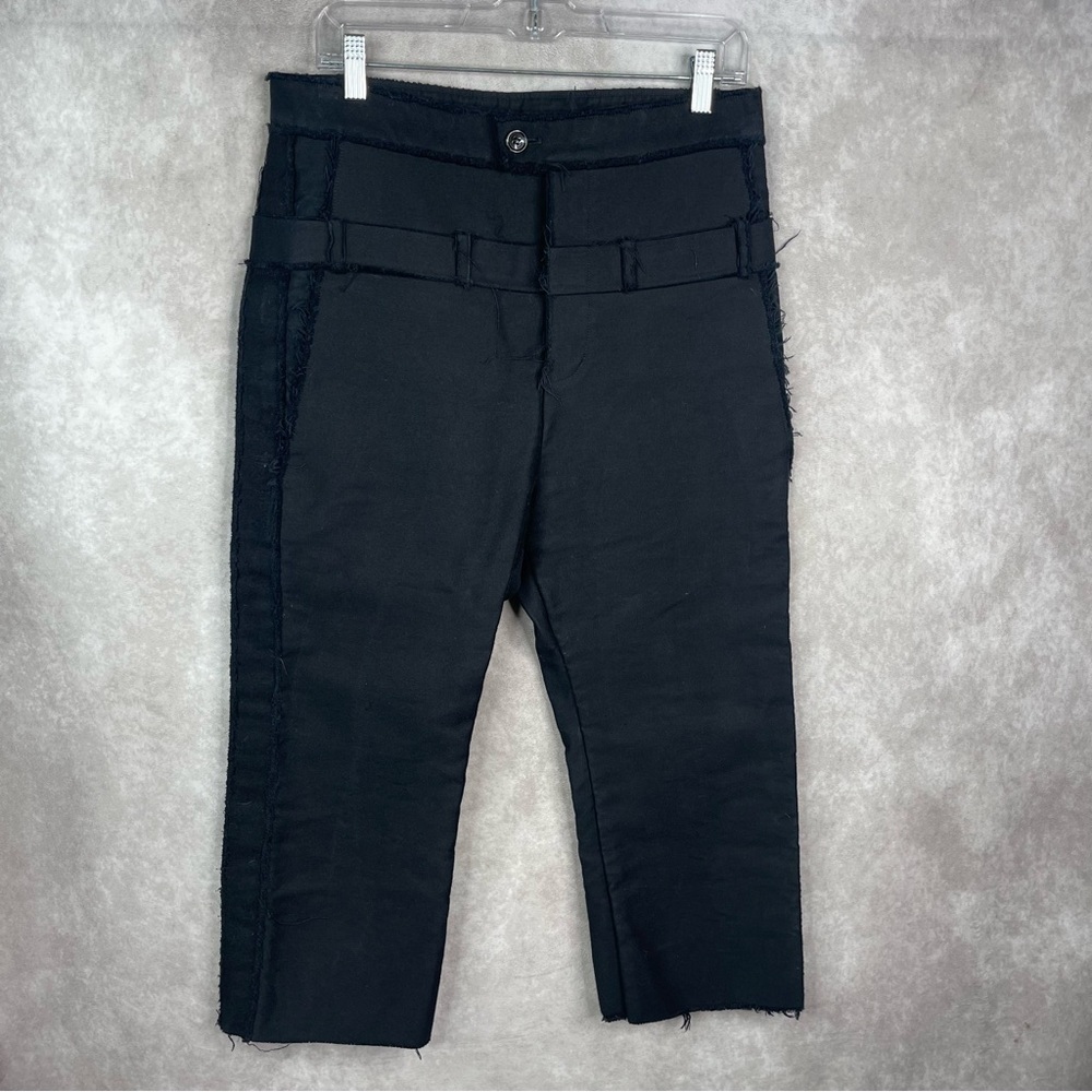 Esther Perbrandt Dropped Crotch Cropped Thick Heavy Denim Pants In Black Size 2